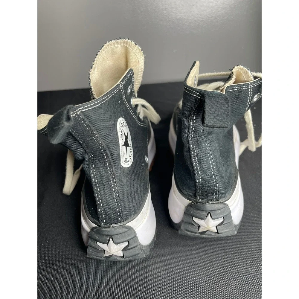 Converse Run Star Hike High Top Black White Platform Sneakers 166800C M6.5 W8 - Picture 5 of 7